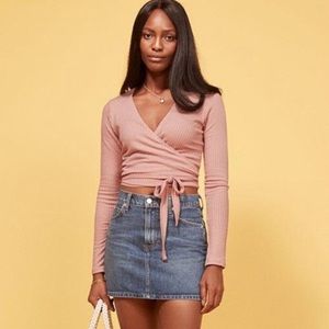 Reformation Petalo Top XS in Blush